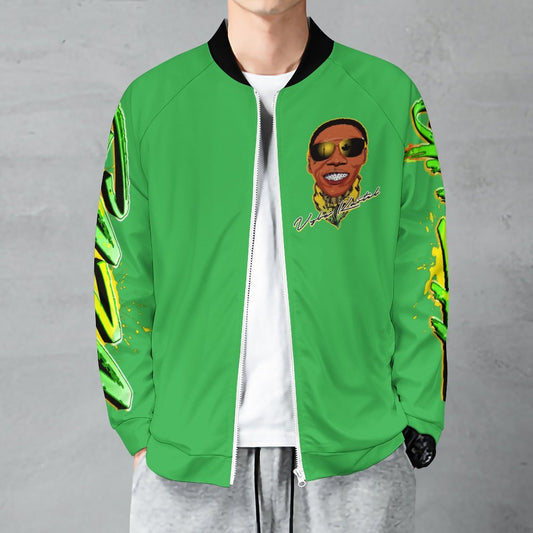 Vybz Kartel Men's Green Zip-up Shirt