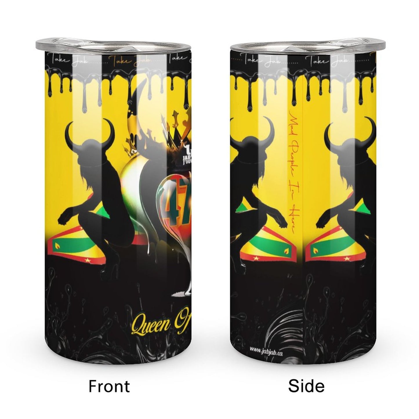 :Queen of the Jab" Insulated Drinking Cups with Lids 300 ml