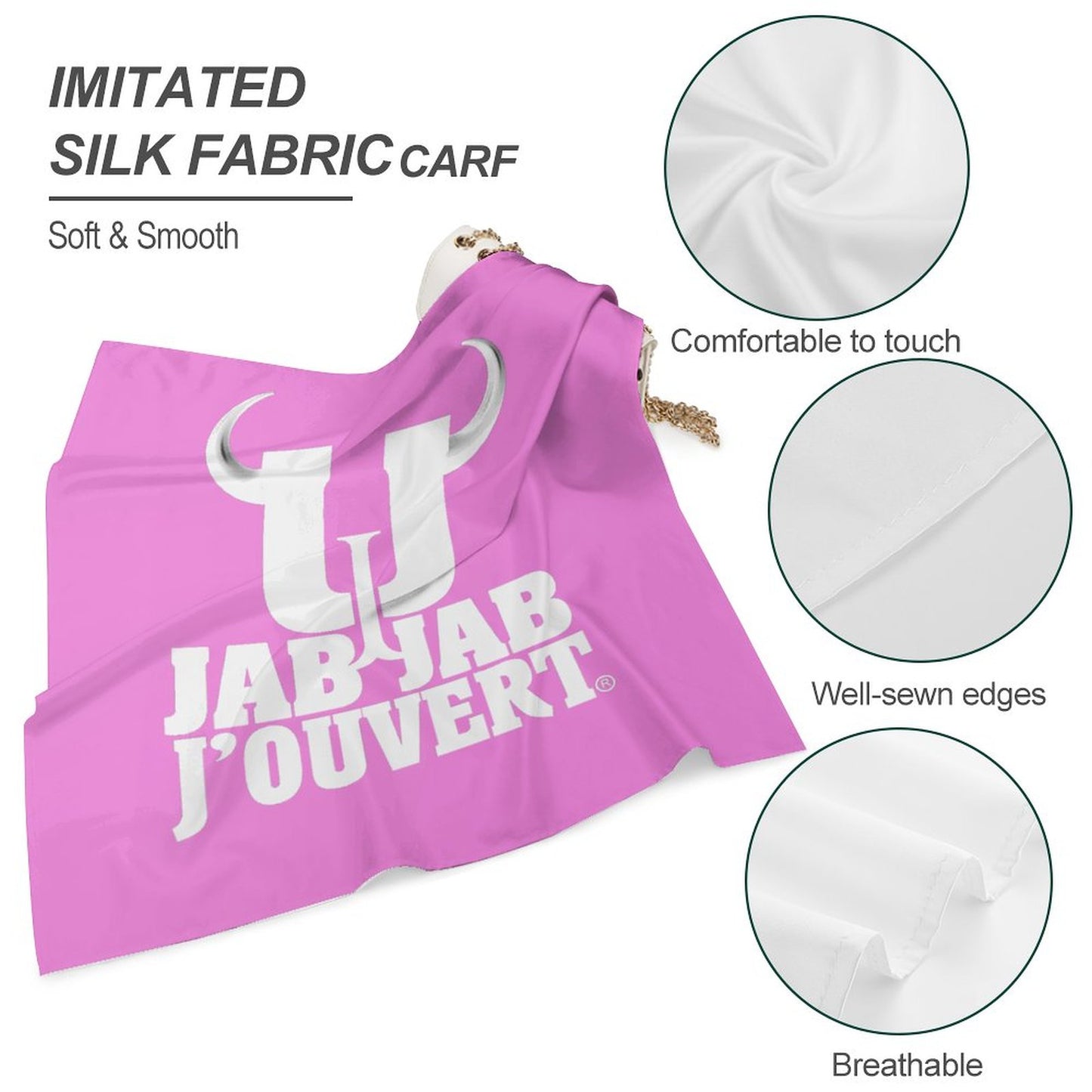 Jab Jab J' Ouvert Square Silk-Like Scarves Pink