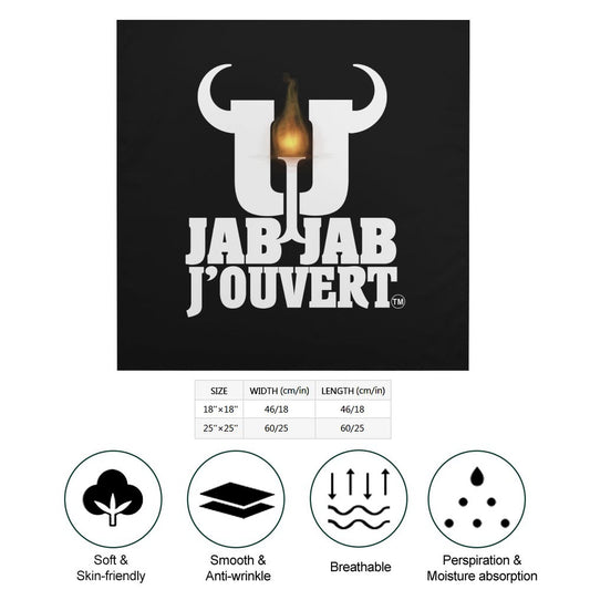 Jab Jab J' Ouvert Square Silk-Like Scarves Black