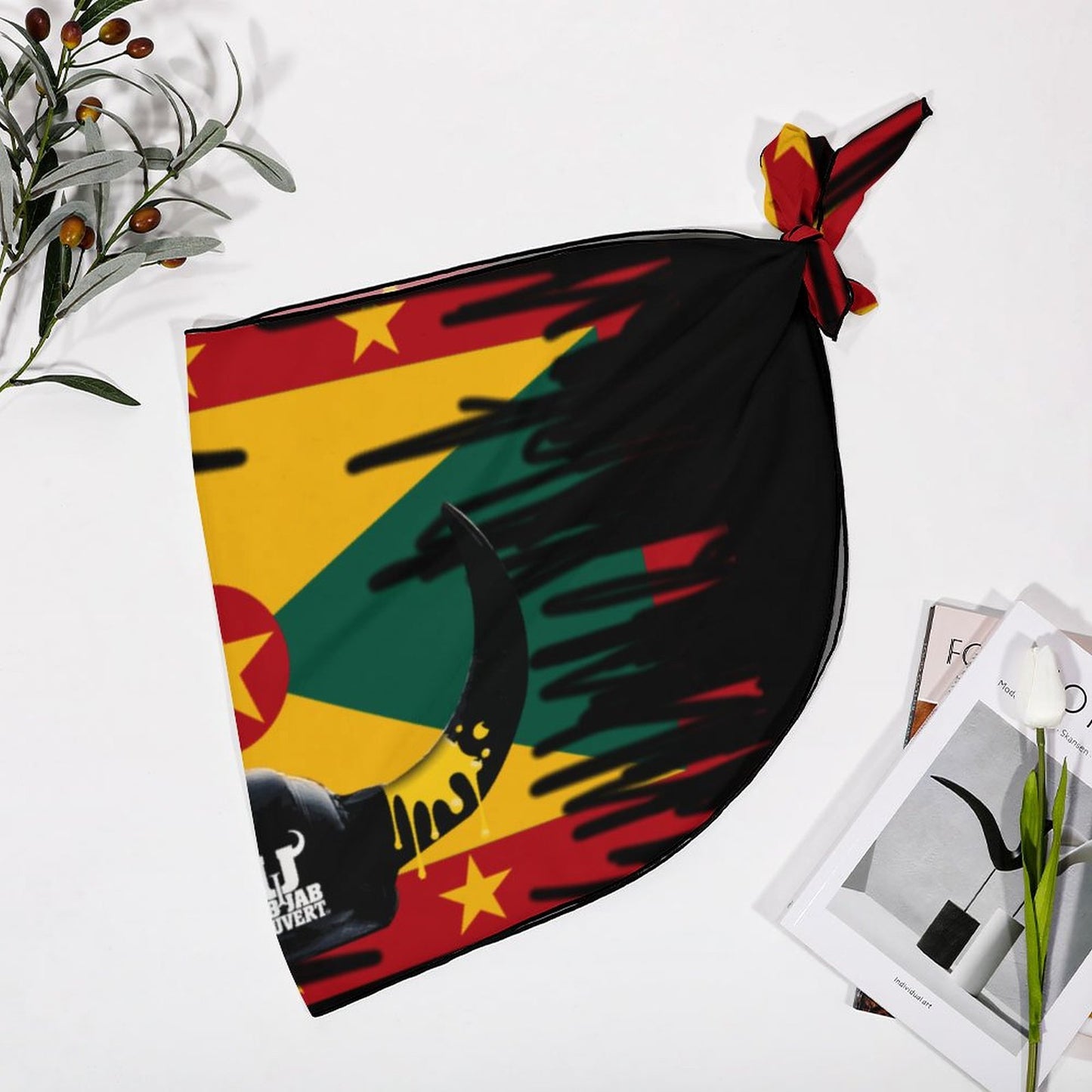 Black Grenada Jab Jab Horns Beach Wrap Skirt