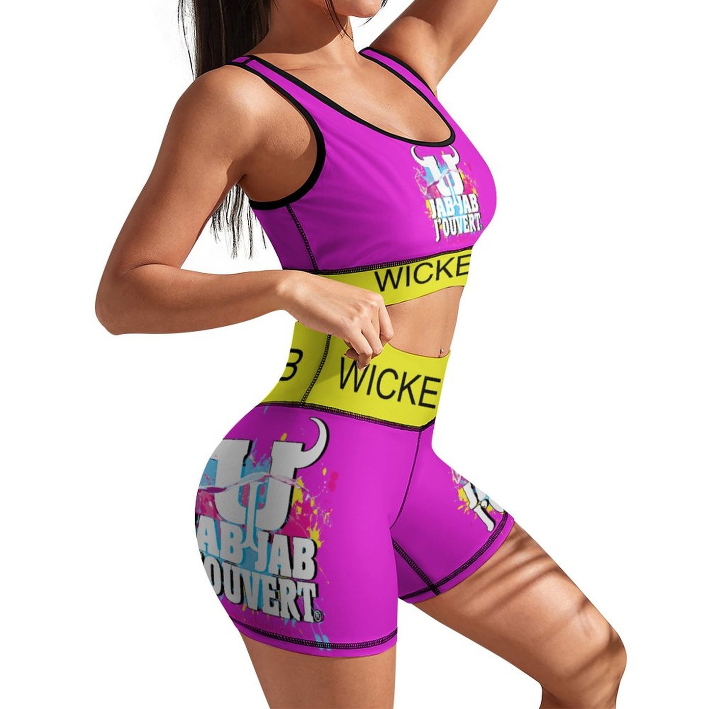 Wicked Jab Pink 2 Piece Workout Yoga Set