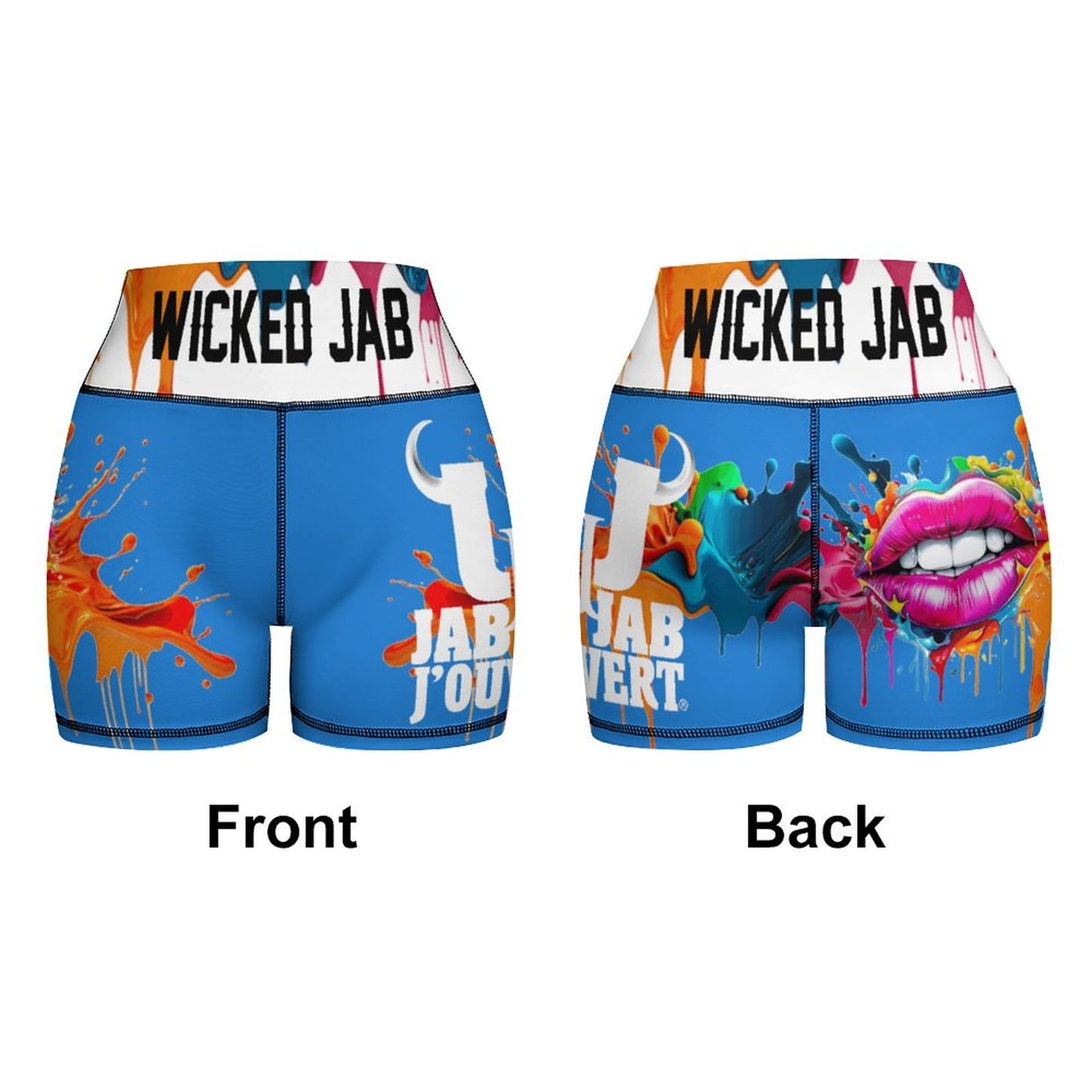 Wicked Jab White/Blue 2 Piece Workout Yoga Set