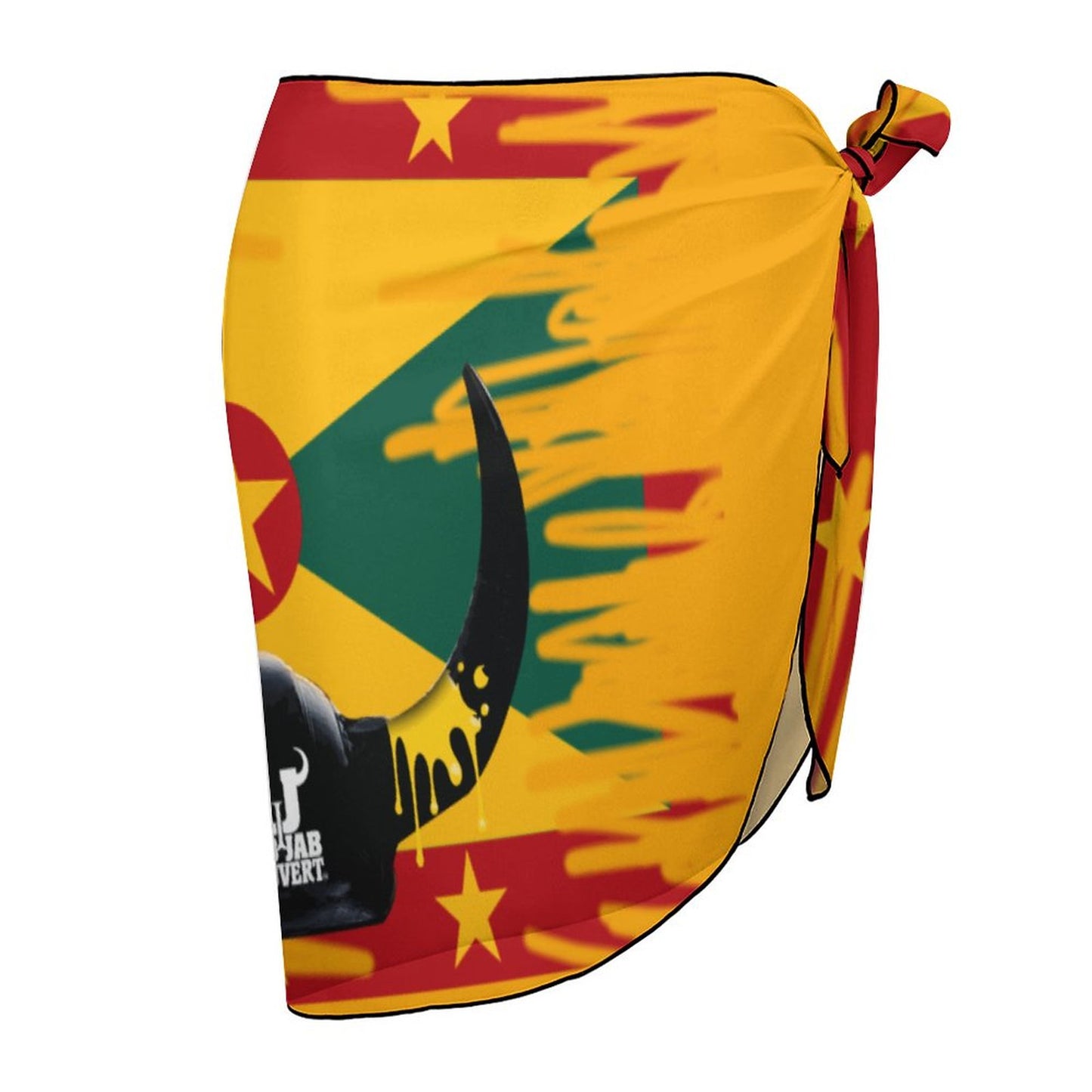Grenada Yellow Jab Jab Horns Beach Wrap Skirt