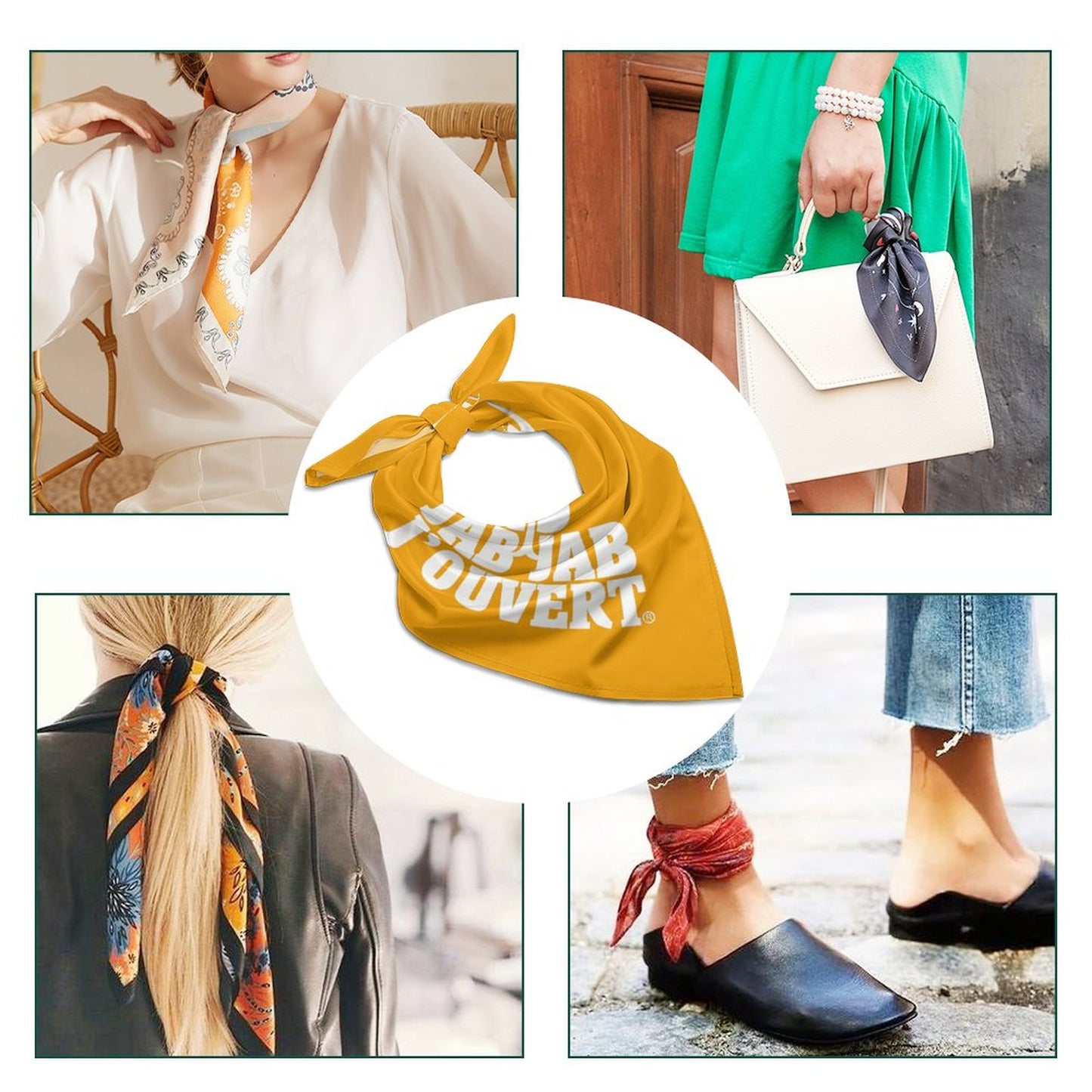 Jab Jab J' Ouvert Square Silk-Like Scarves Yellow