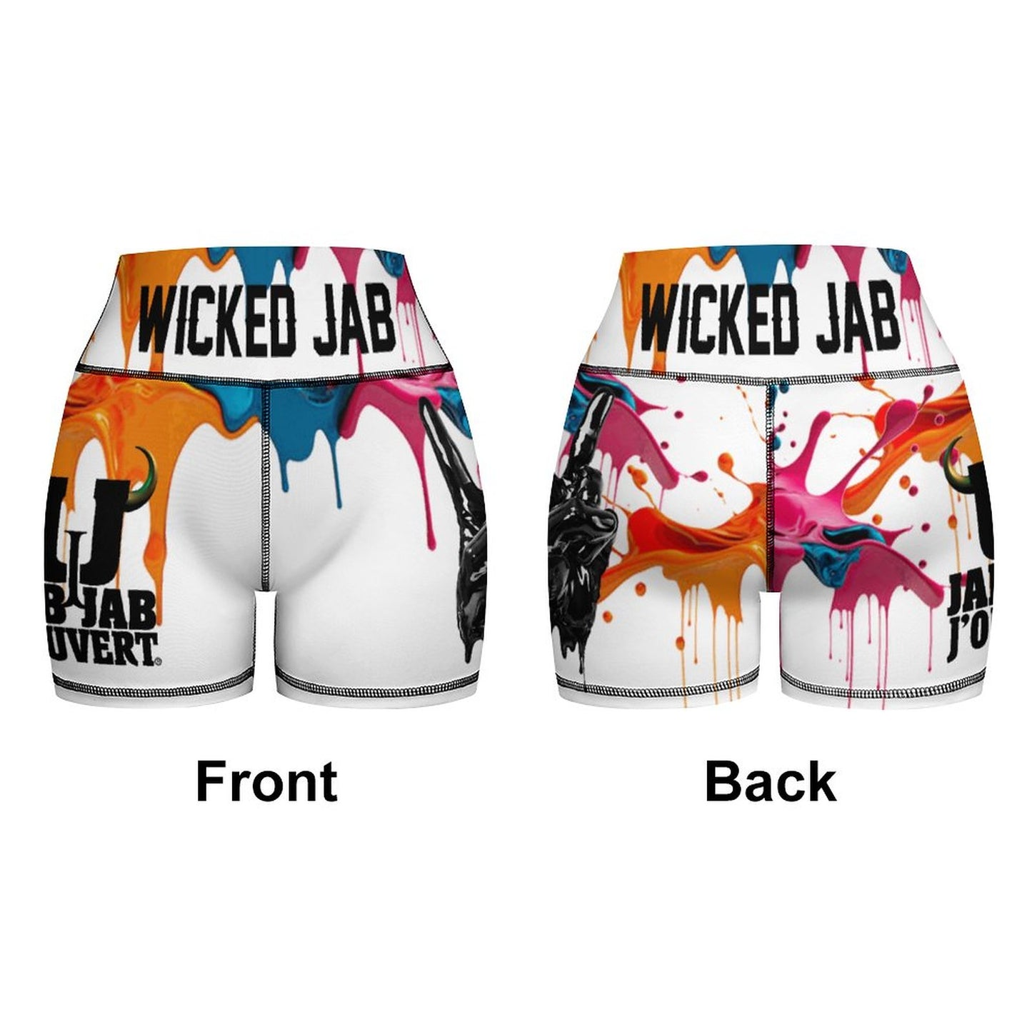 Wicked Jab White Splatter 2 Piece Workout Yoga Set
