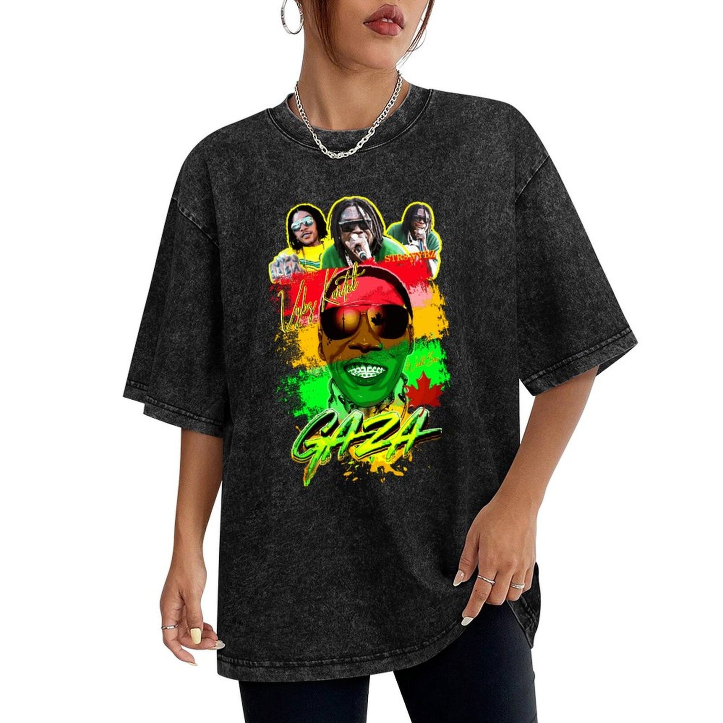 Vybz Kartel  Reggae Gaza Women's Washed Vintage T-Shirt