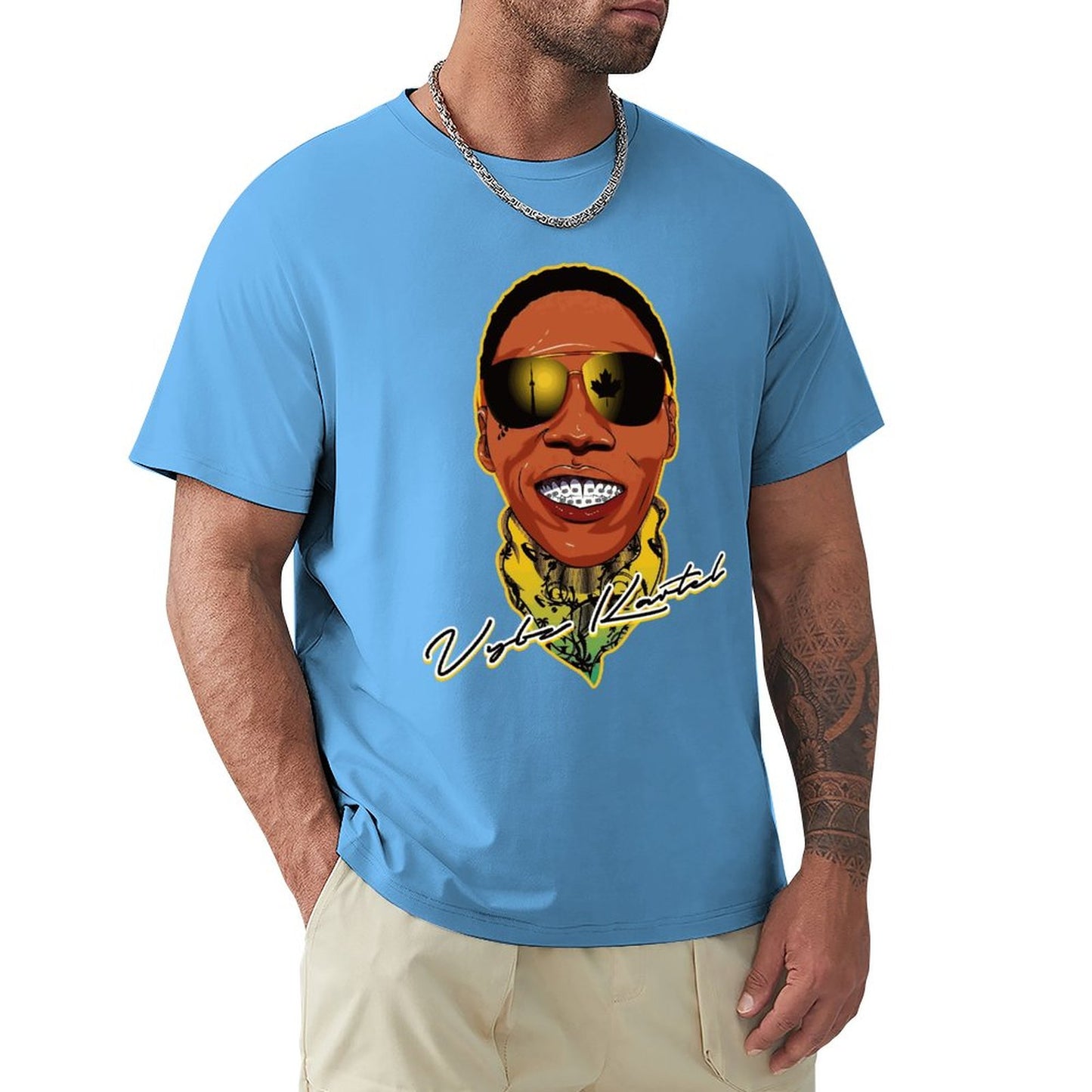 Vybz Kartel Bandana Men's T-Shirt Tees Front Print Design