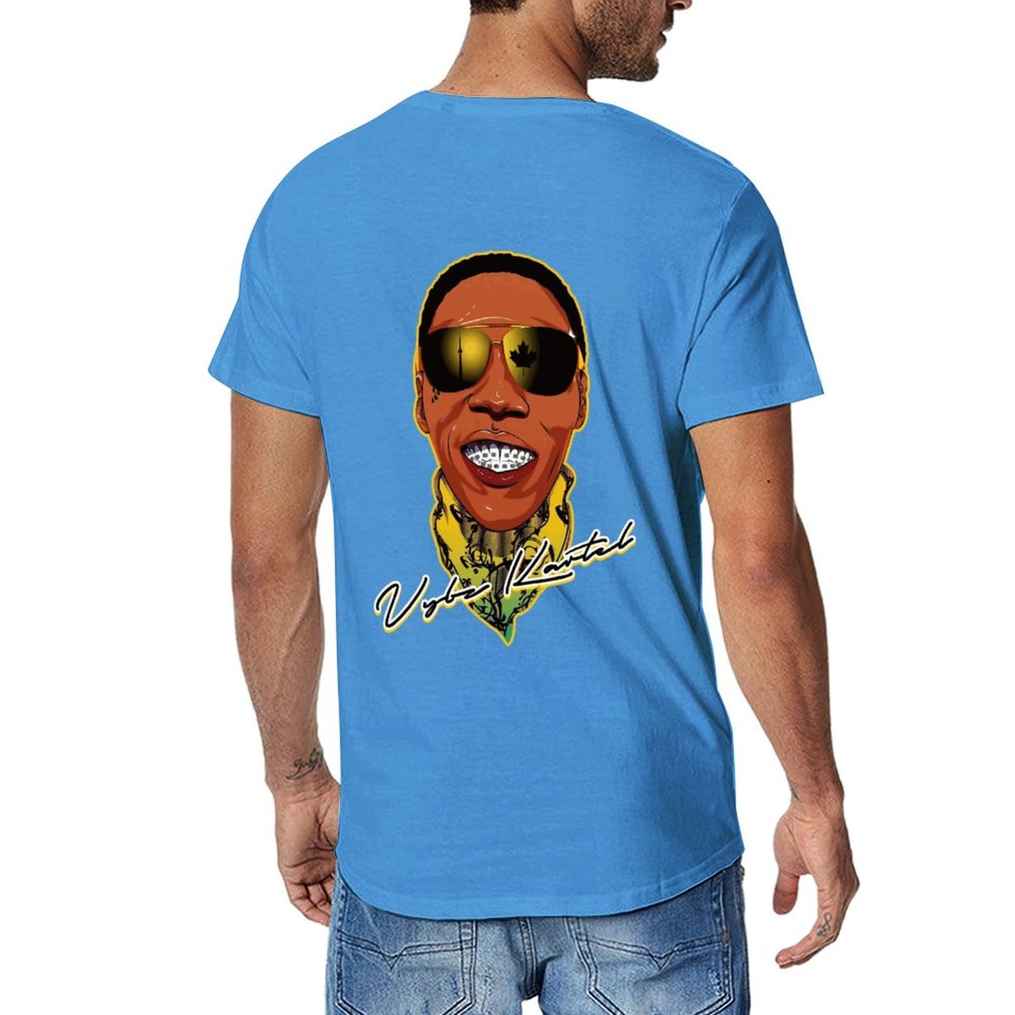 Vybz Kartel Men's Tee with Back Print Designs