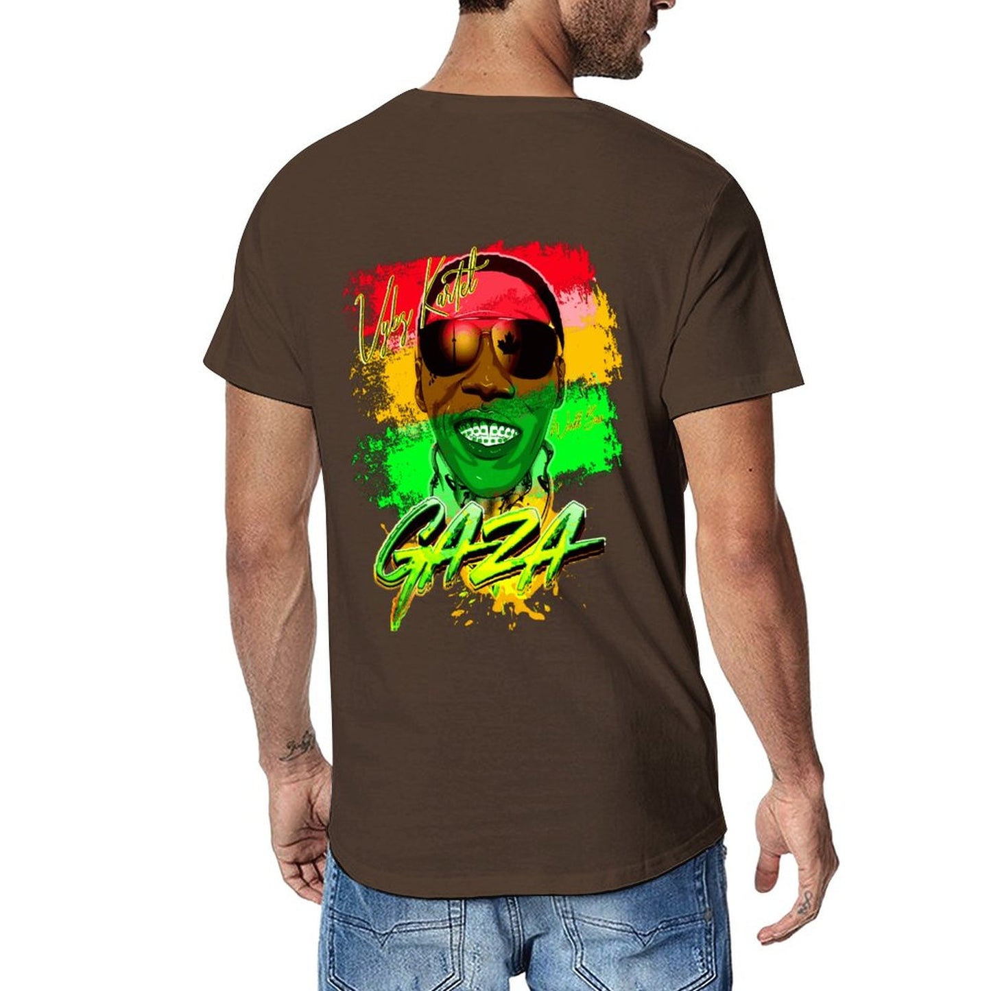 Vybz Kartel Gaza Reggae Men's Tee with Back Print Design