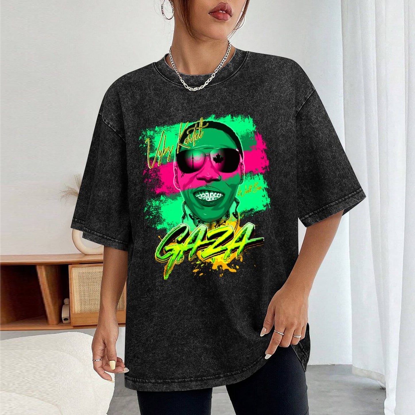 Vybz Kartel Gaza Pink Women's Washed Vintage T-Shirt