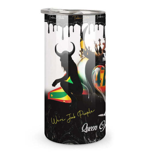 "Queen of Jab White" Insulated Drinking Cups with Lids 300 ml