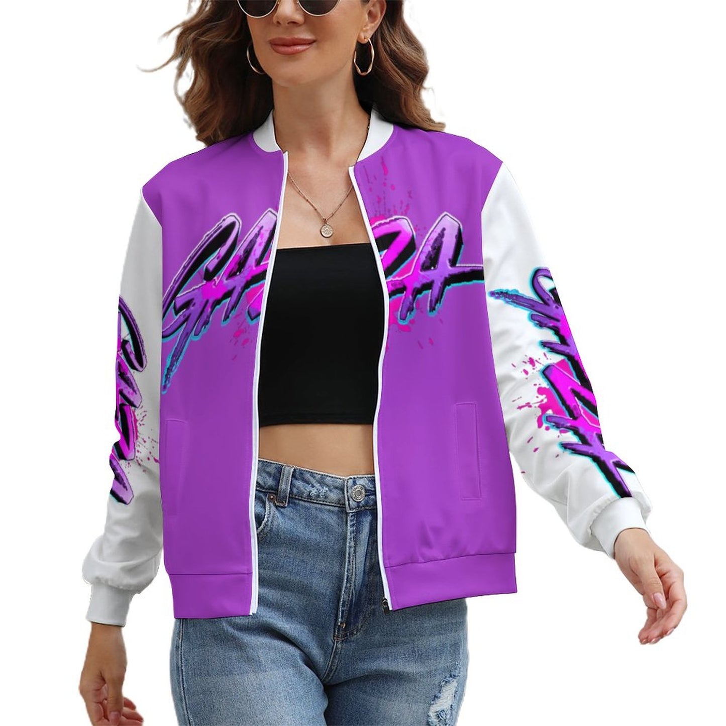 Women's Vybz Kartel Custom Purple Jacket