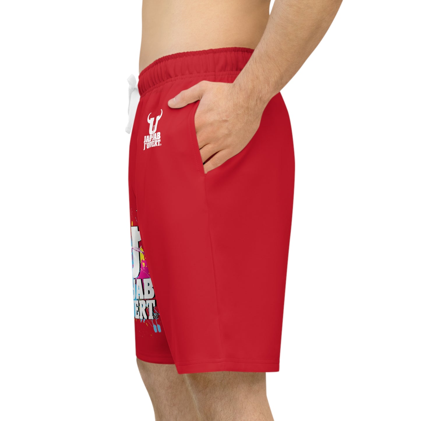 Red Jab Jab J'Ouvert Athletic Long Shorts