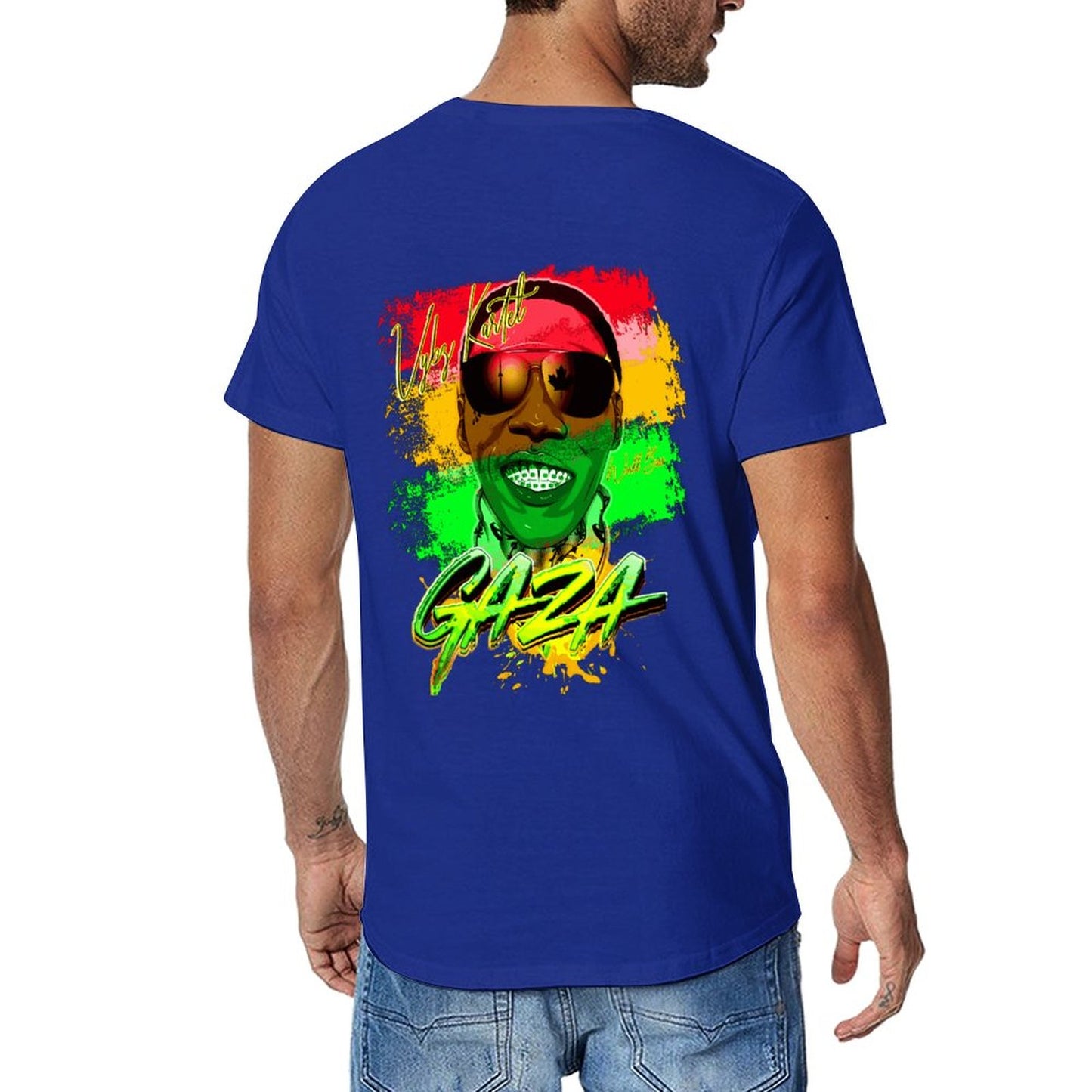 Vybz Kartel Gaza Reggae Men's Tee with Back Print Design