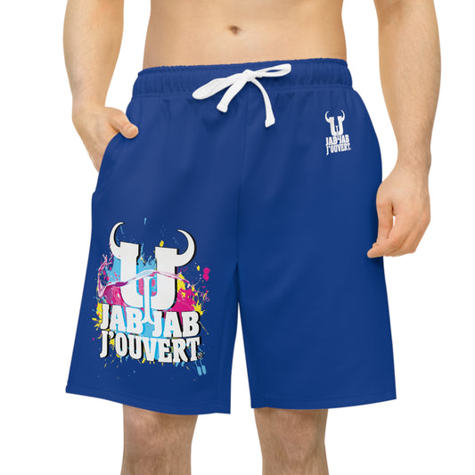 Blue Jab Jab J'Ouvert Athletic Long Shorts