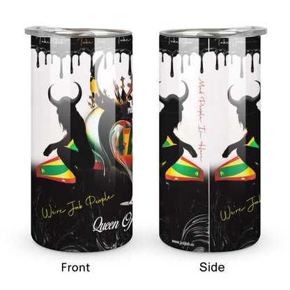 "Queen of Jab White" Insulated Drinking Cups with Lids 300 ml