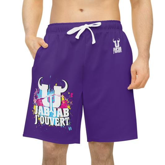 Purple Jab Jab J'Ouvert Athletic Long Shorts