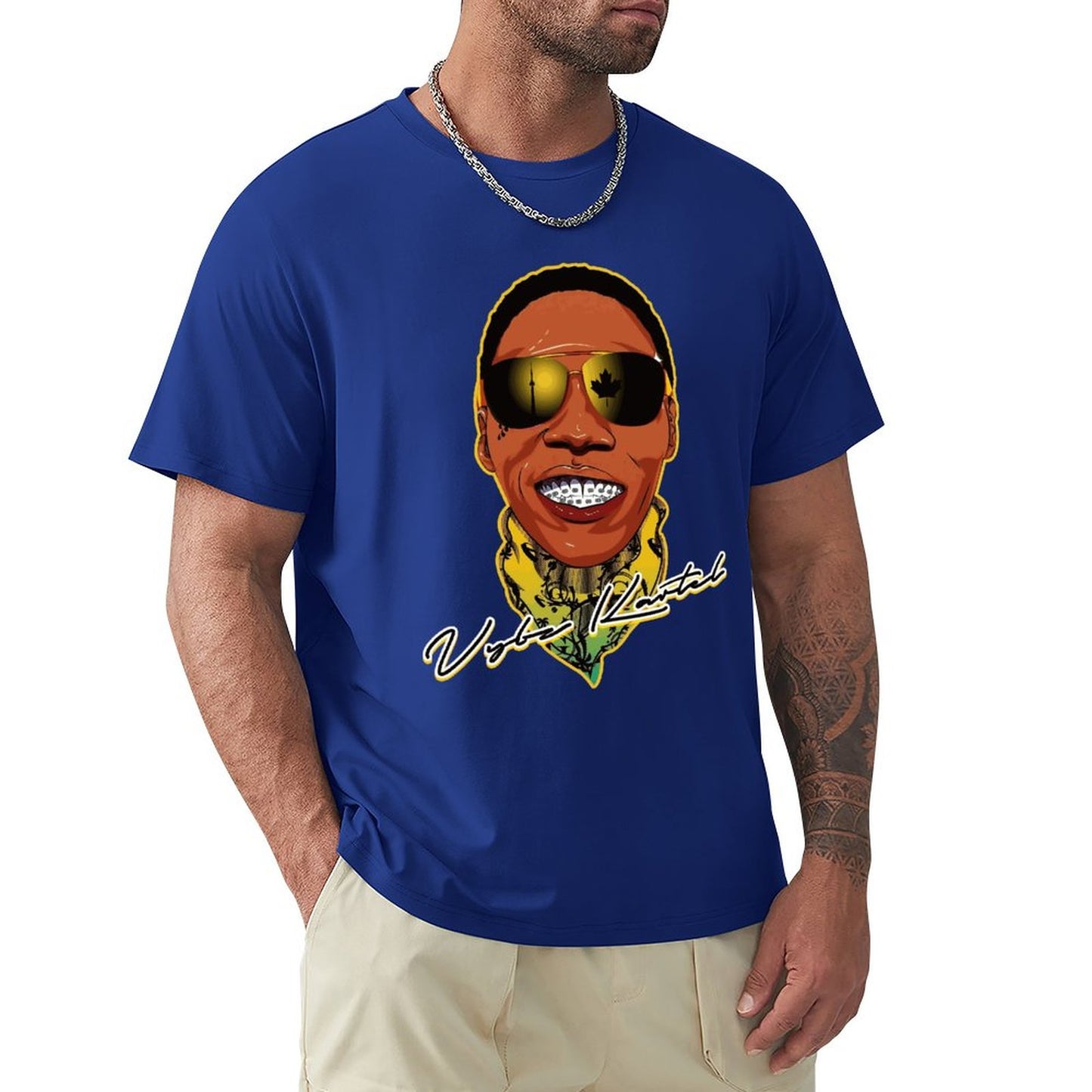 Vybz Kartel Bandana Men's T-Shirt Tees Front Print Design