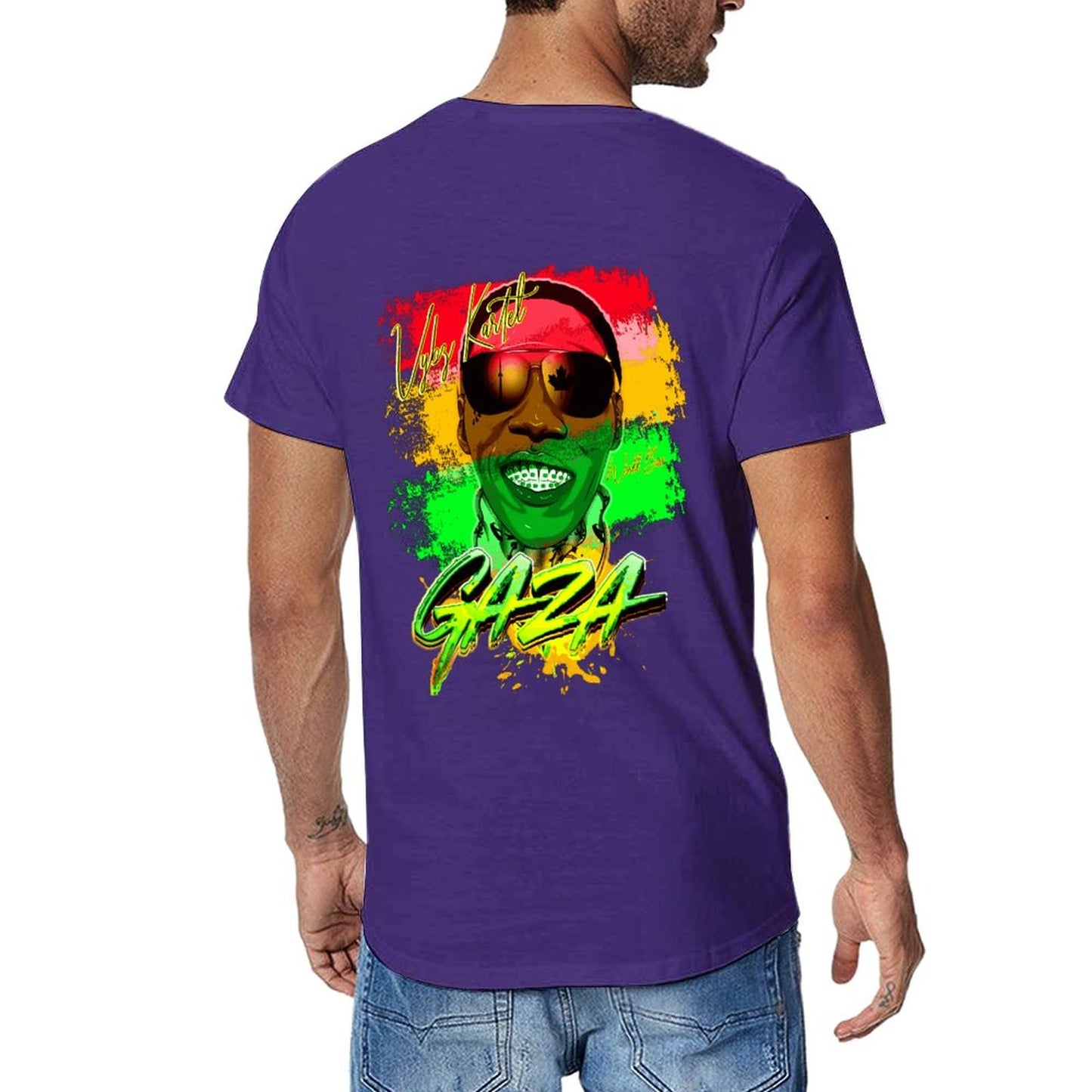 Vybz Kartel Gaza Reggae Men's Tee with Back Print Design