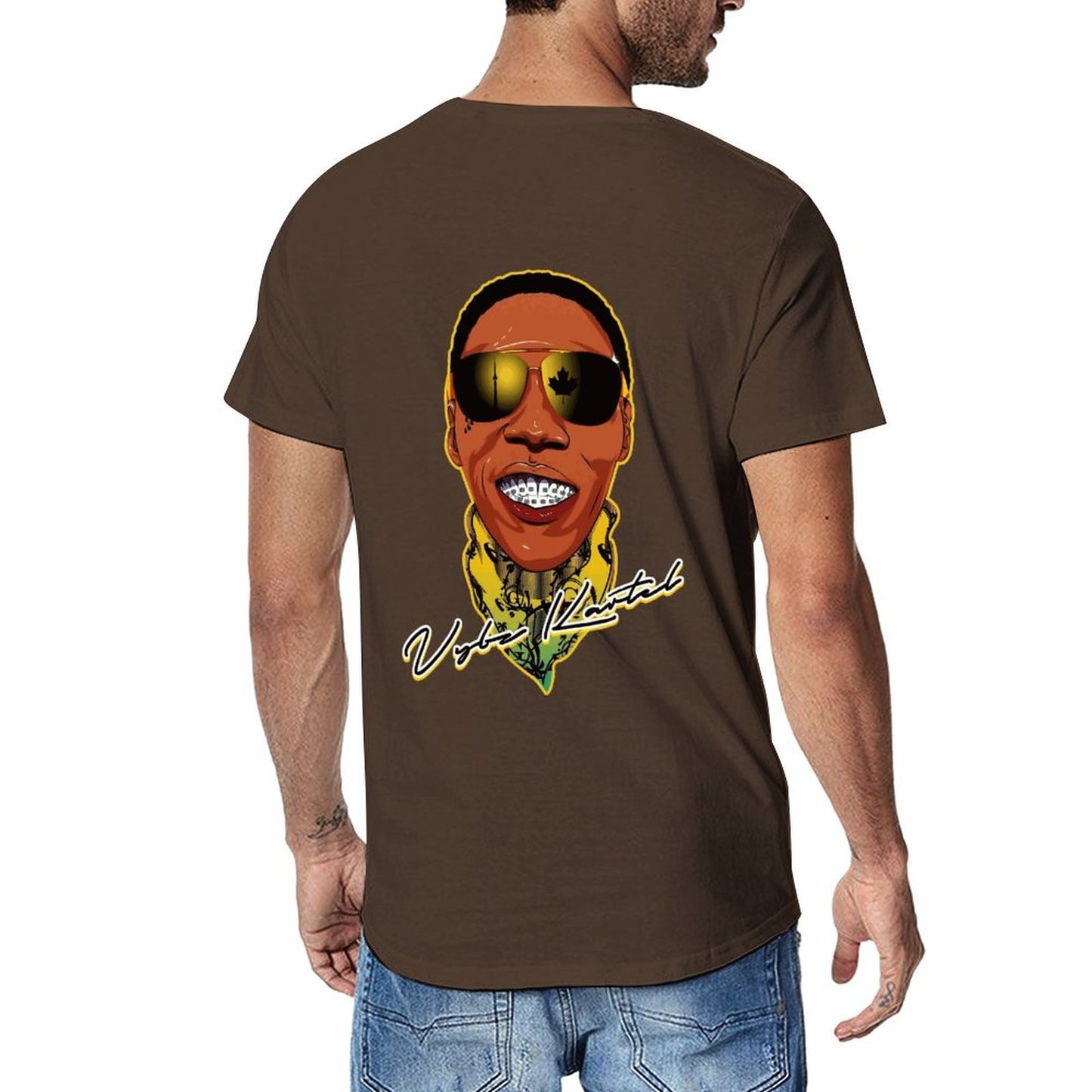 Vybz Kartel Men's Tee with Back Print Designs