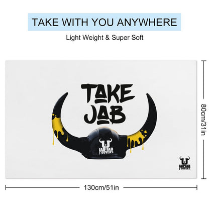 Take Jab White Beach Towel