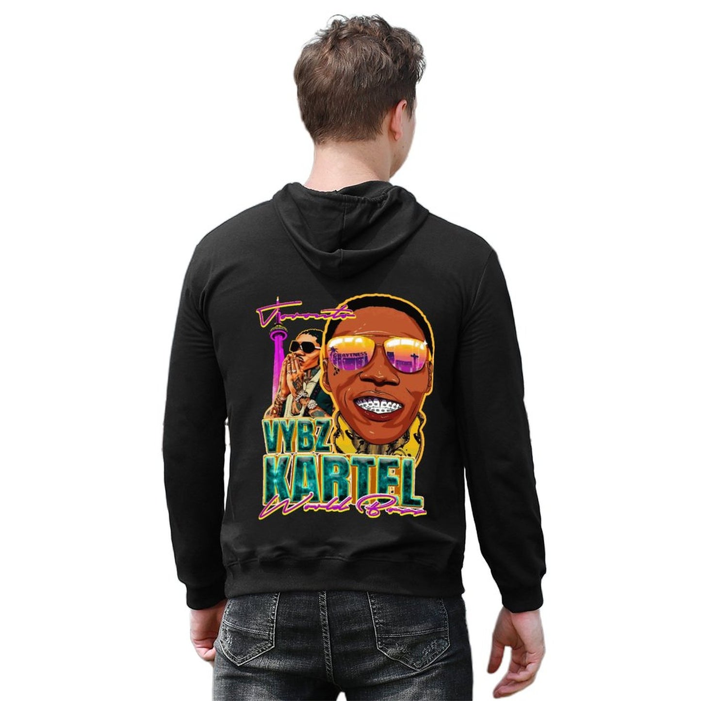 Vybz Kartel CN Tower Men's Hoodie with Pocket