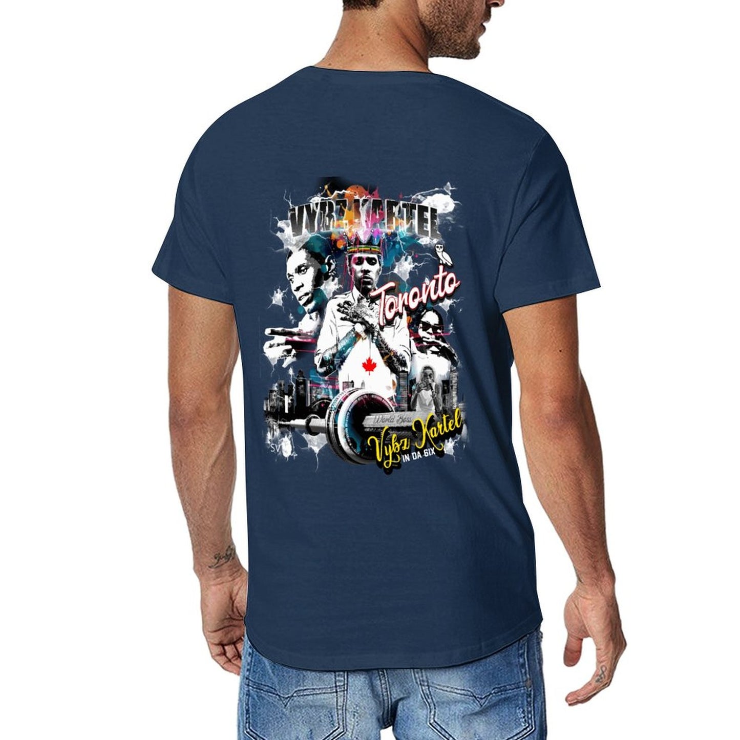 Vybz Kartel Toronto 416 Men Tees with Back Print Designs