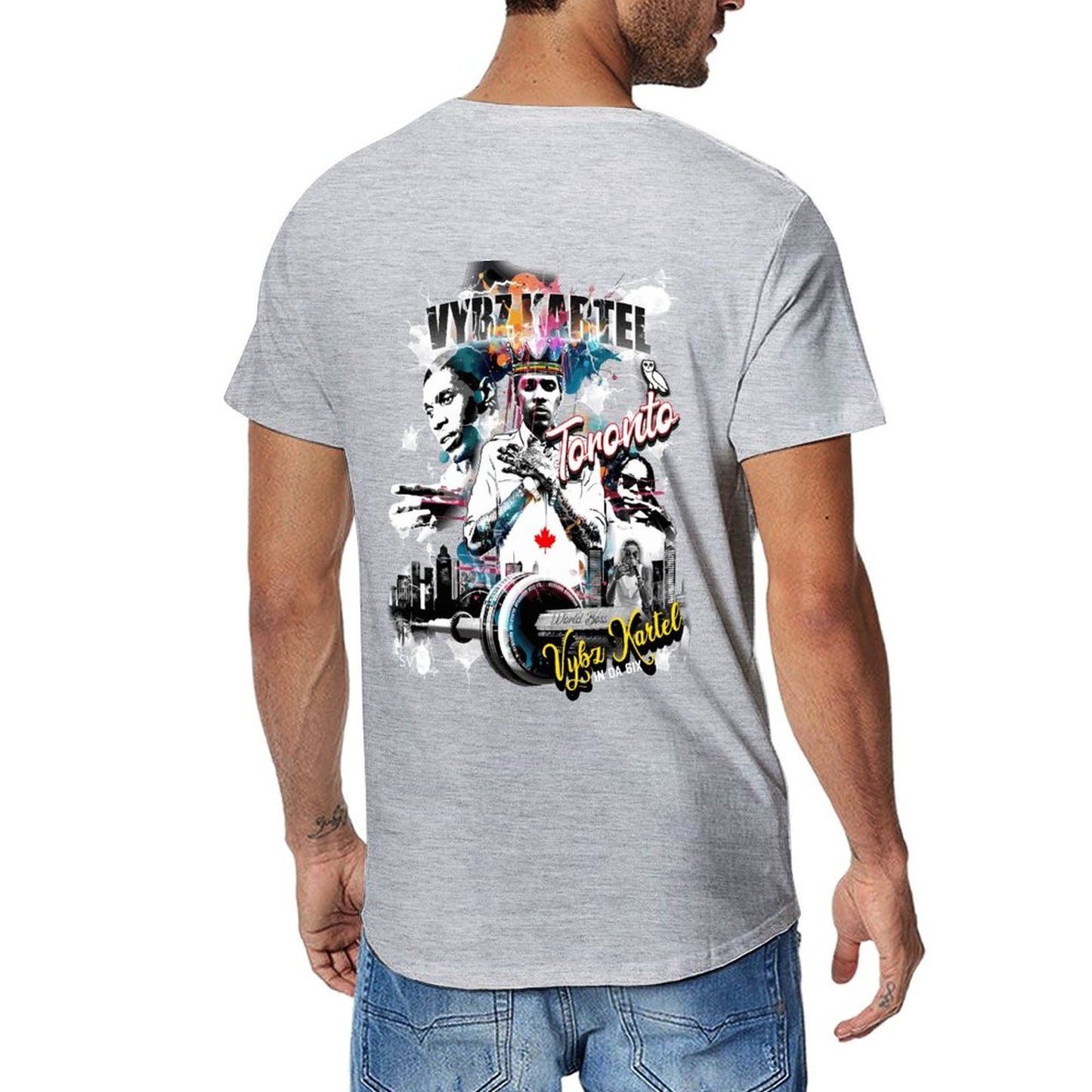 Vybz Kartel Toronto 416 Men Tees with Back Print Designs