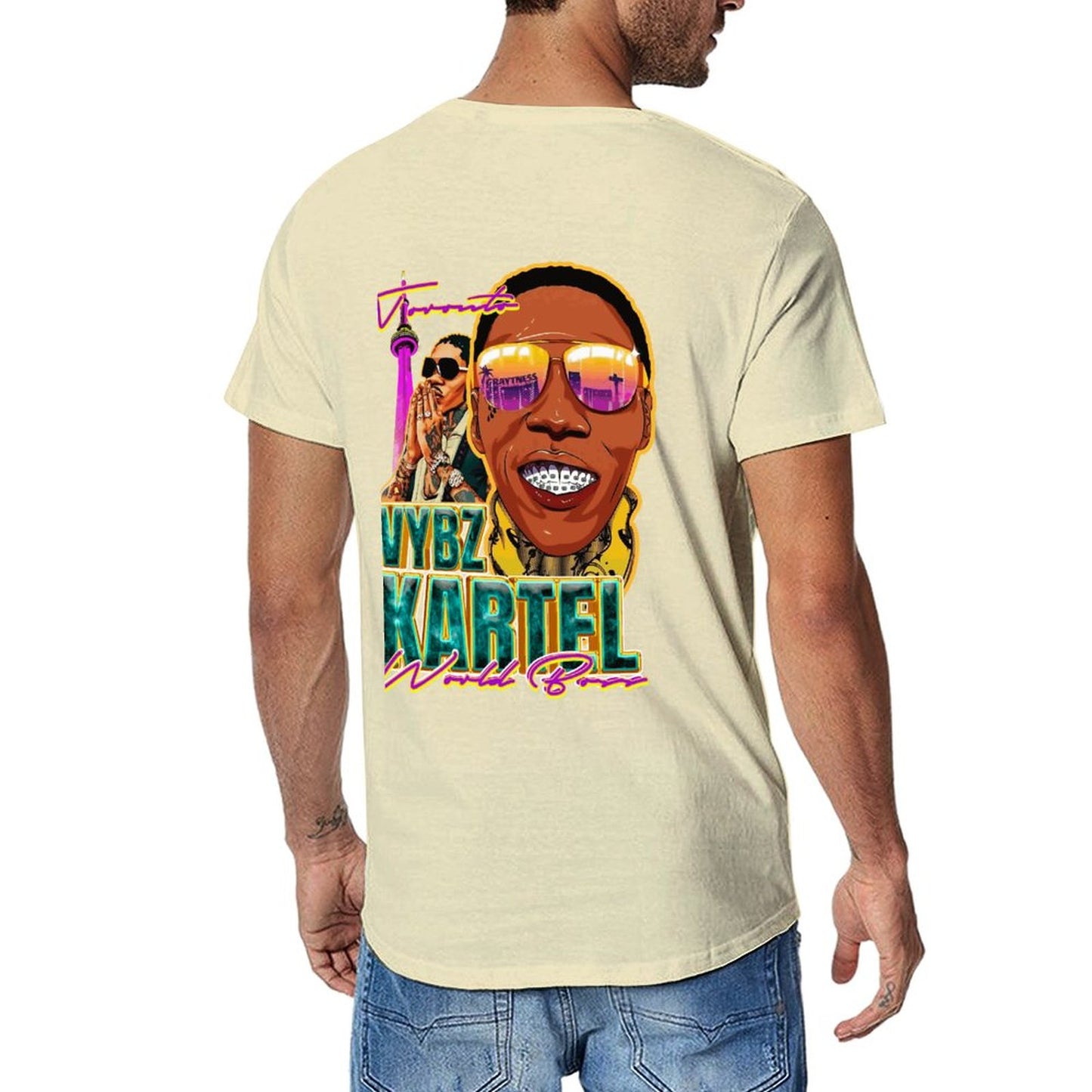 Vybz Kartel Toronto Men's Tee with Back Print Design