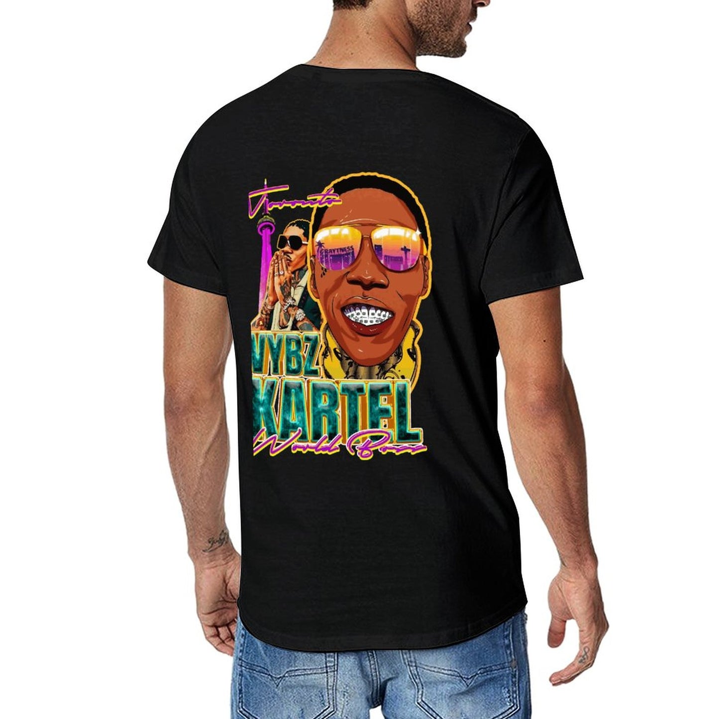 Vybz Kartel Toronto Men's Tee with Back Print Design