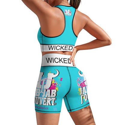 Wicked Jab Blue 2 Piece Workout Yoga Set