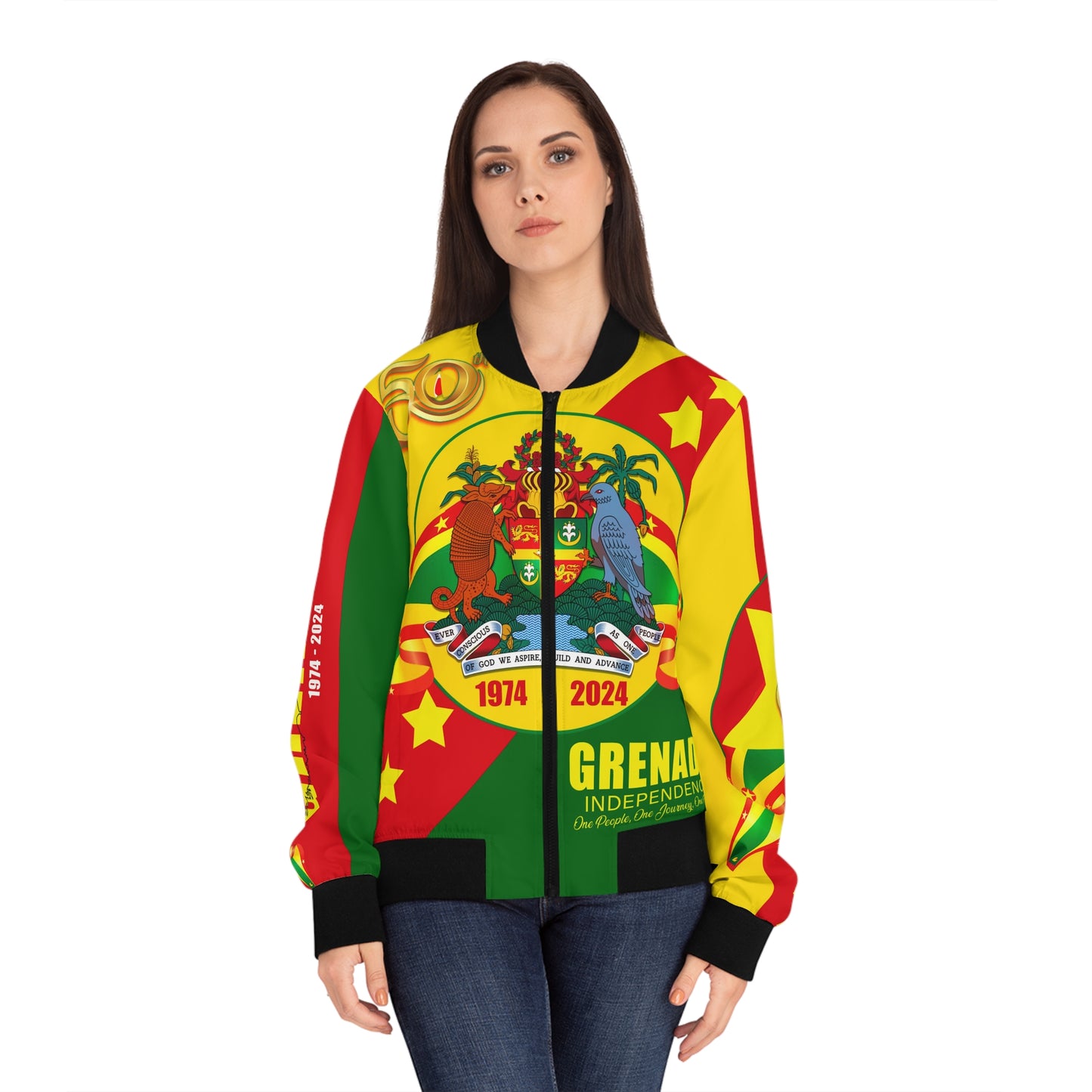 LADIES Grenada 50th Independence Day Bomber Jacket