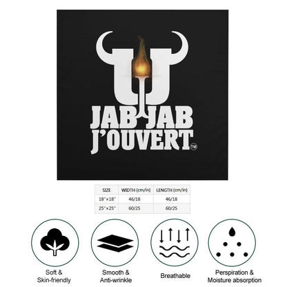Jab Jab J' Ouvert Square Silk-Like Scarves Black