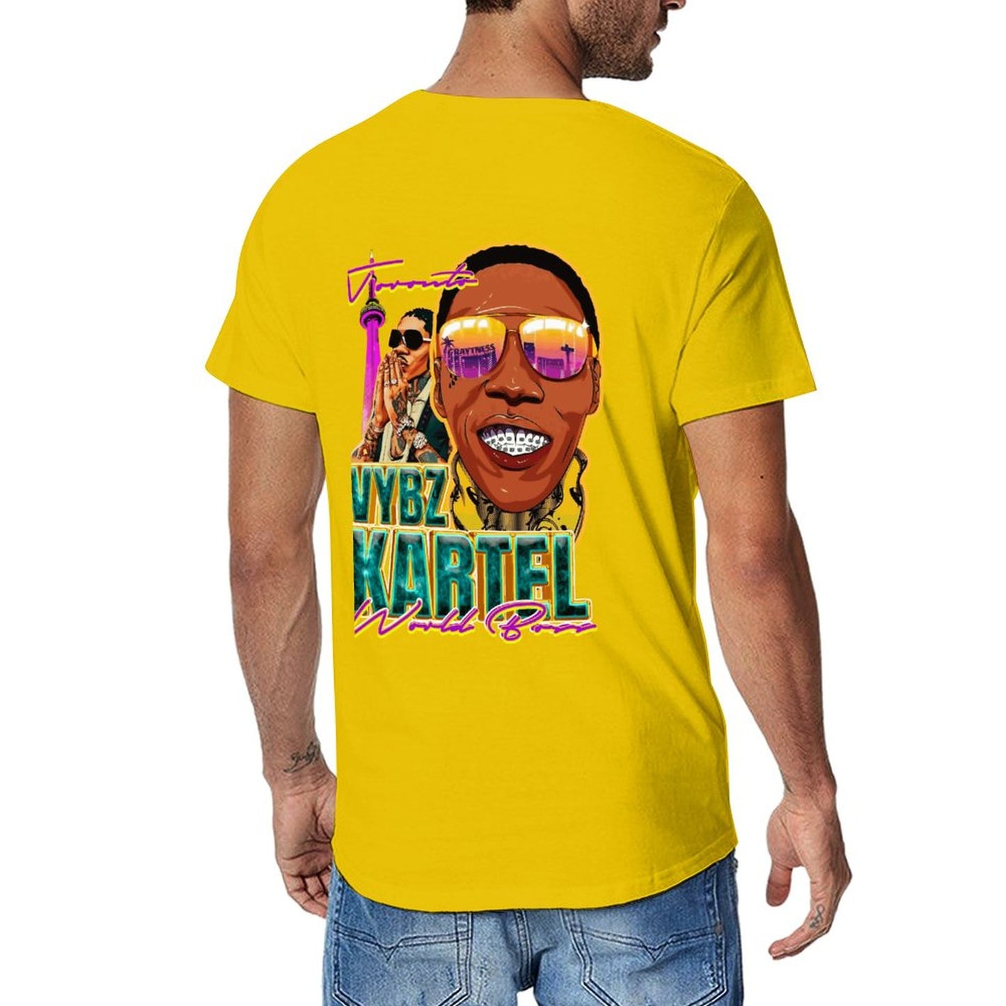 Vybz Kartel Toronto Men's Tee with Back Print Design