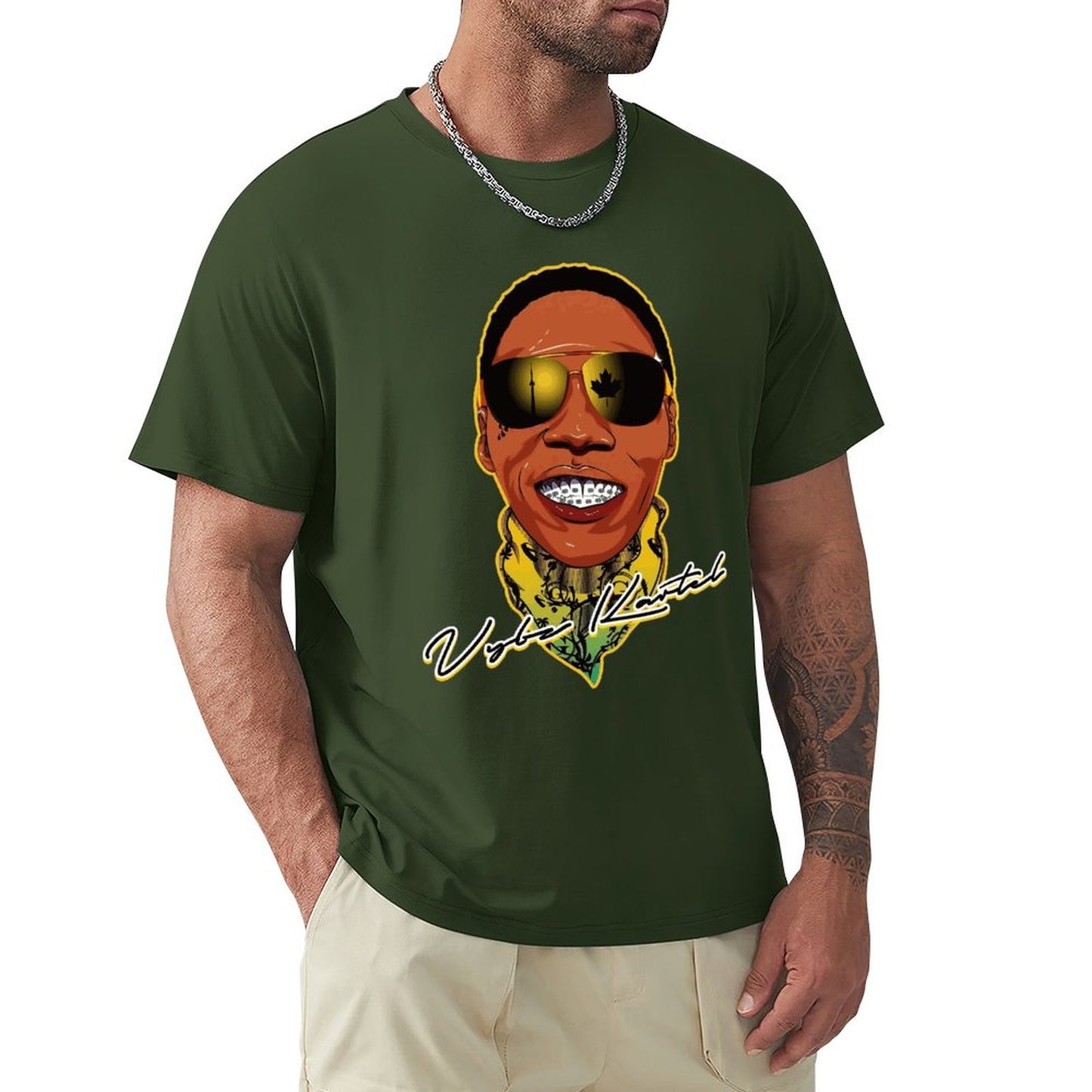 Vybz Kartel Bandana Men's T-Shirt Tees Front Print Design