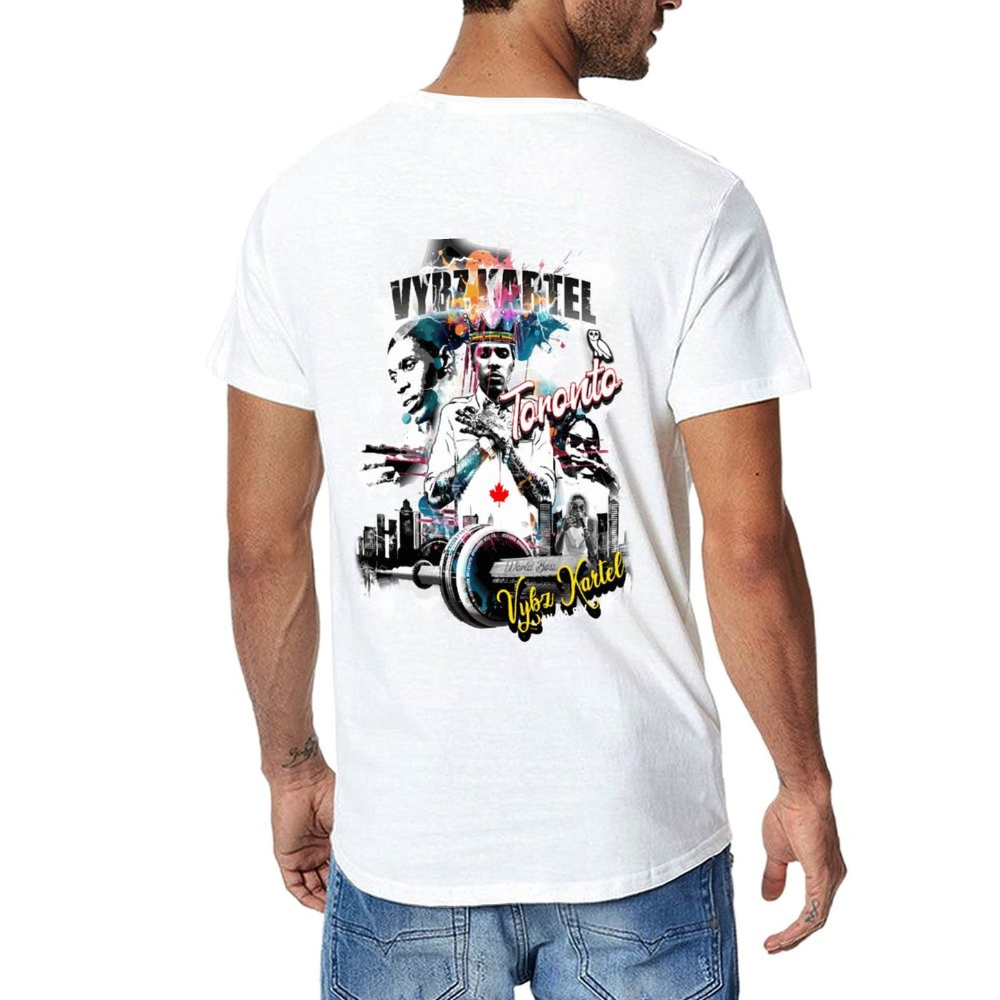 Vybz Kartel Toronto 416 Men Tees with Back Print Designs