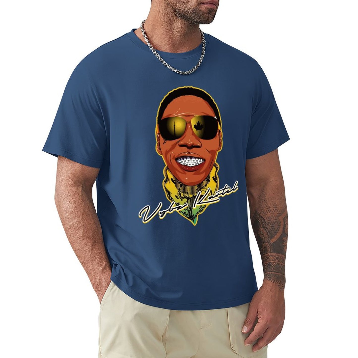 Vybz Kartel Bandana Men's T-Shirt Tees Front Print Design