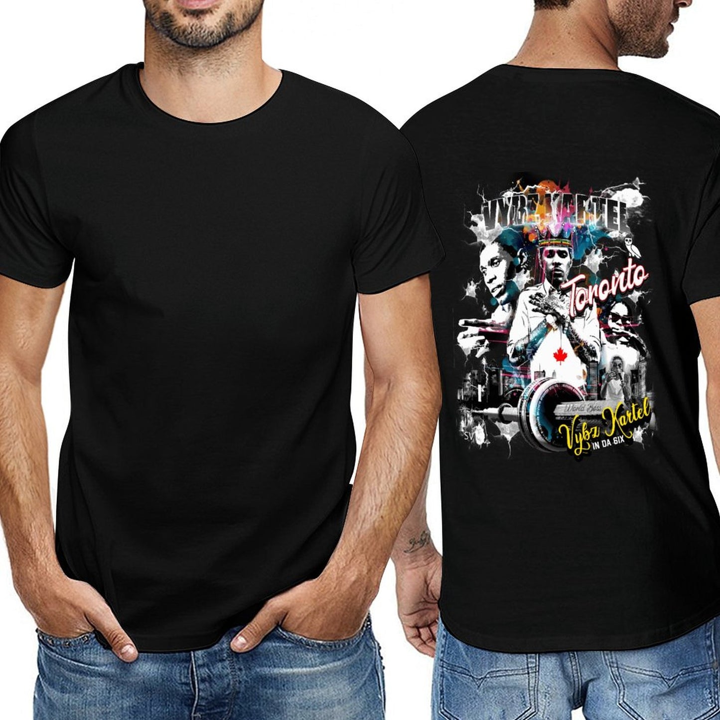 Vybz Kartel Toronto 416 Men Tees with Back Print Designs