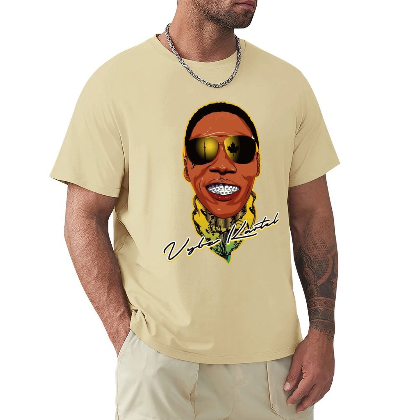 Vybz Kartel Bandana Men's T-Shirt Tees Front Print Design