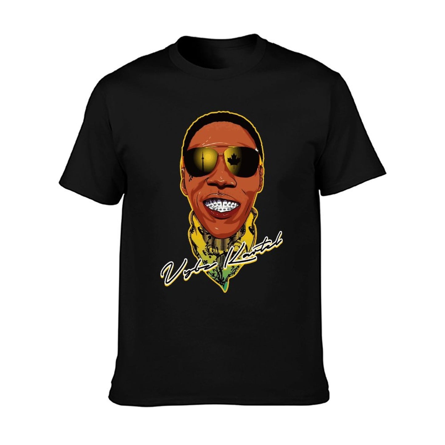 Vybz Kartel - Short Sleeve Cotton Crewneck T-Shirt for Men and Women (Front Print)