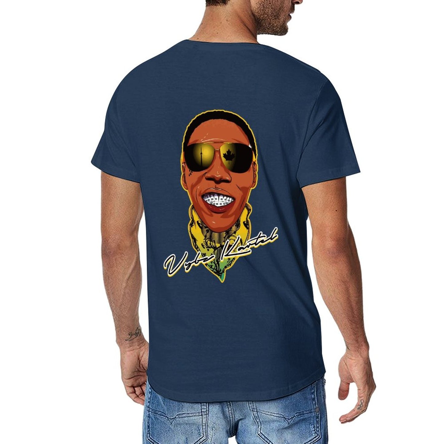 Vybz Kartel Men's Tee with Back Print Designs