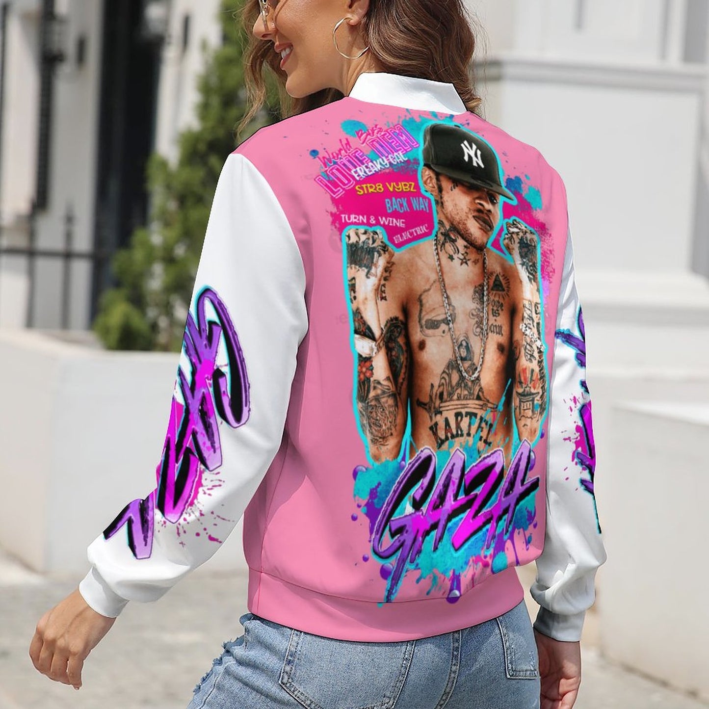 Vybz Kartel Women's Custom Pink Jacket