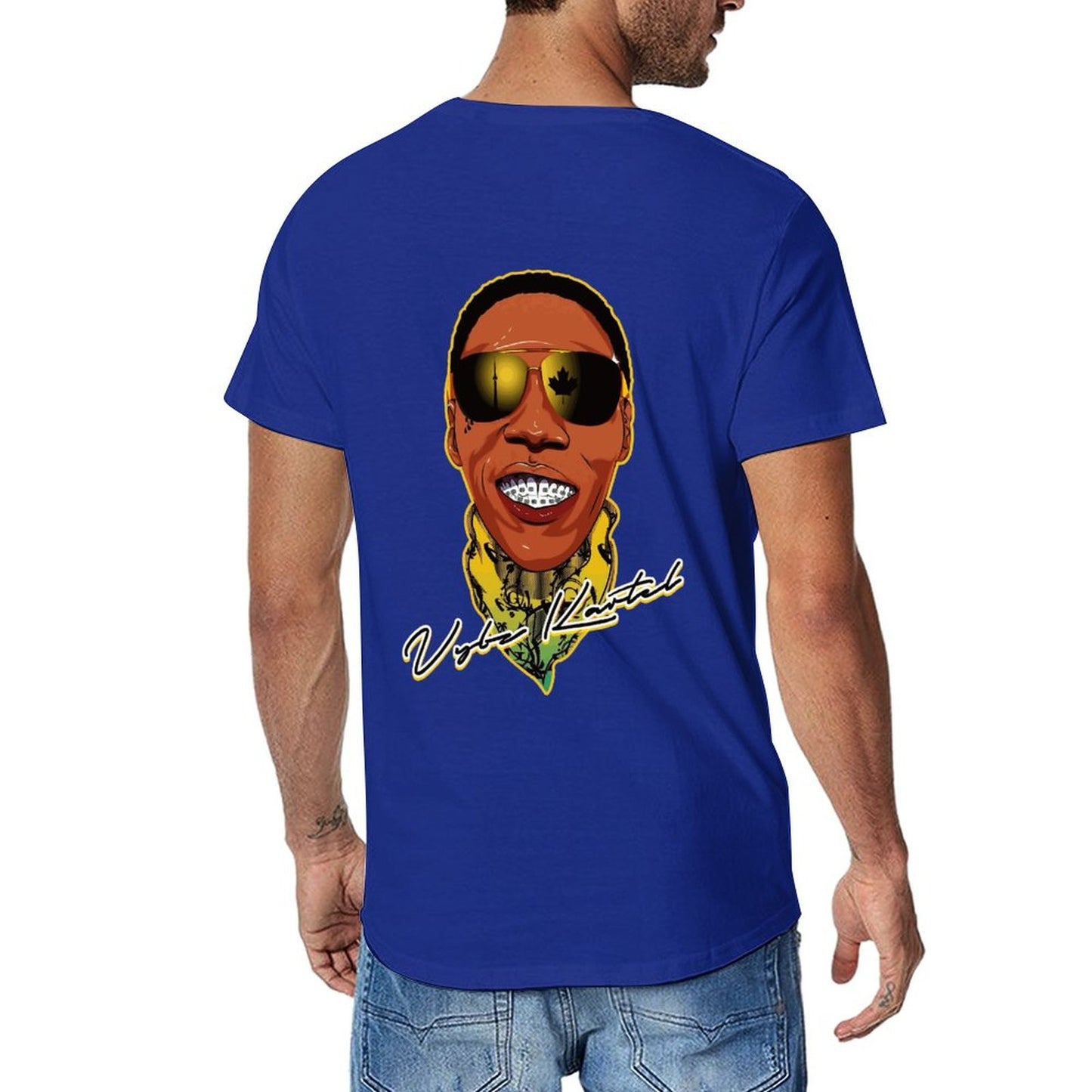 Vybz Kartel Men's Tee with Back Print Designs