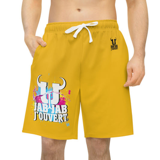 Yellow  Jab Jab J'Ouvert Athletic Long Shorts
