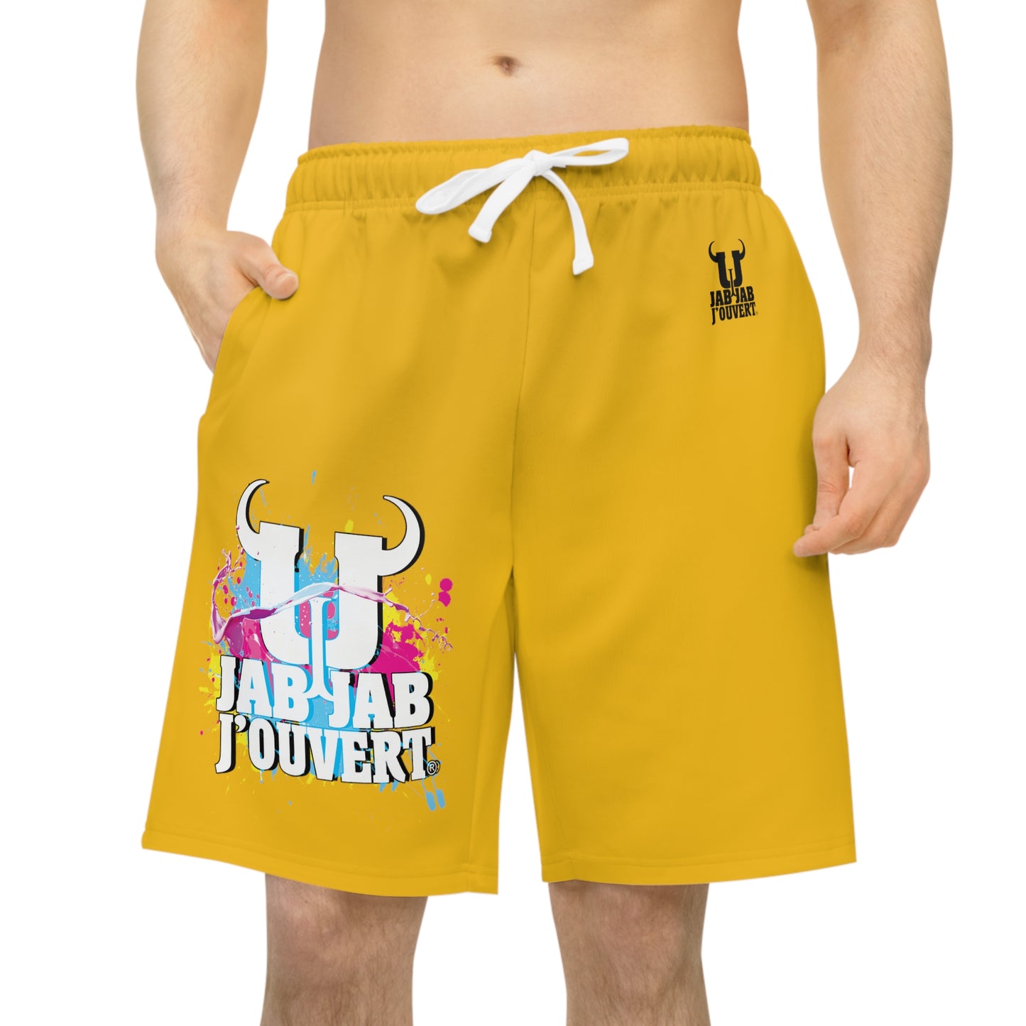 Yellow  Jab Jab J'Ouvert Athletic Long Shorts