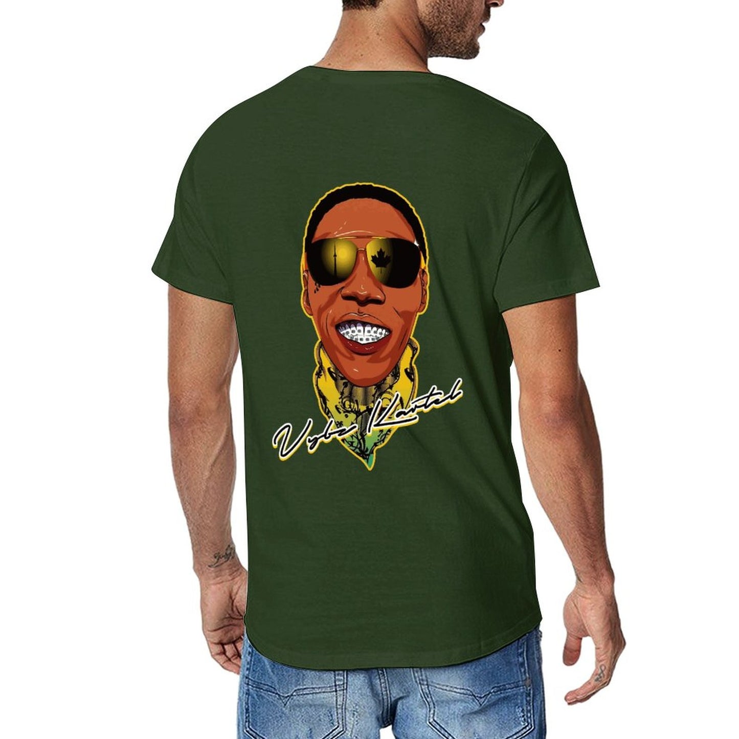 Vybz Kartel Men's Tee with Back Print Designs