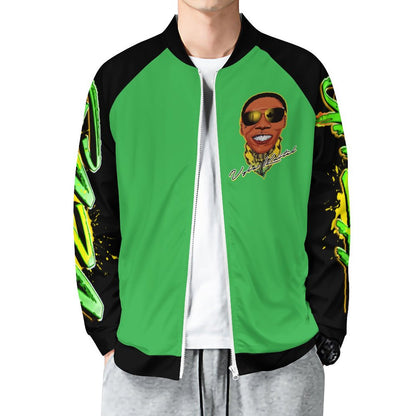 Vybz Kartel Green / Black Men's Custom Zip-up Shirt
