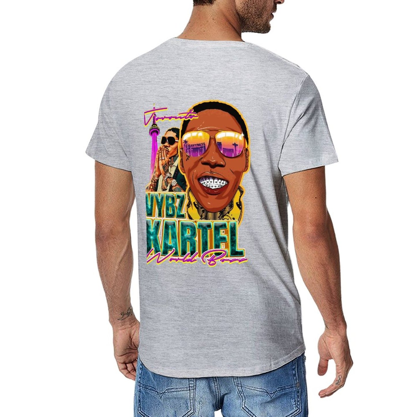 Vybz Kartel Toronto Men's Tee with Back Print Design