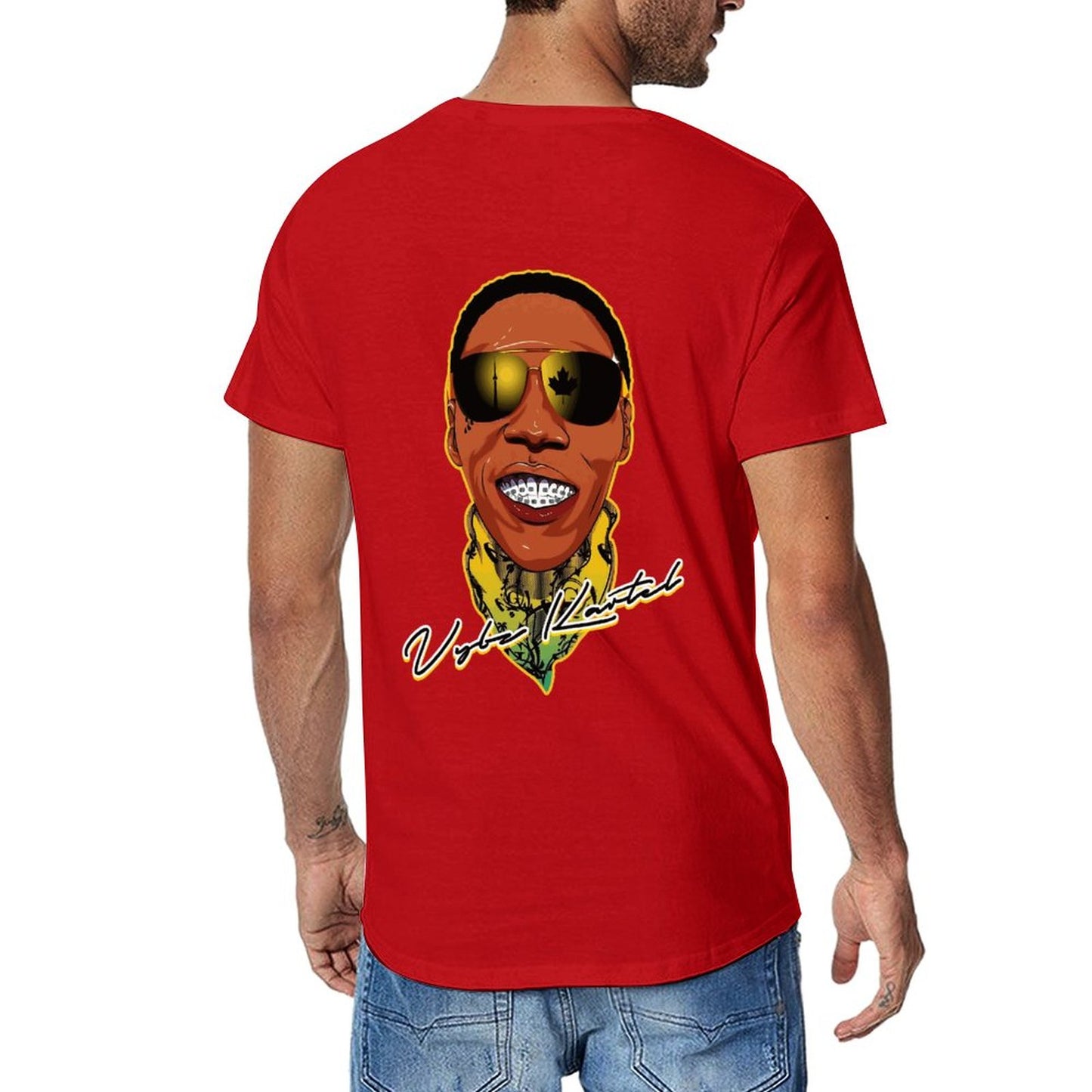 Vybz Kartel Men's Tee with Back Print Designs